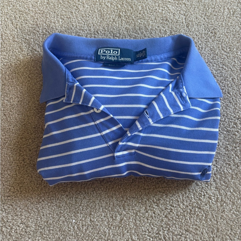 Polo by Ralph Lauren Blue and White Striped Shirt